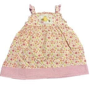 Classic Pooh Gingham Floral Pink White Dress Bloomers Baby Girls Size 18M